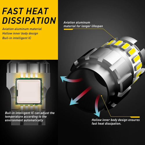 Par De Ampolleta Led T20 W21/5w Alto Brillo 1200 Lumenes