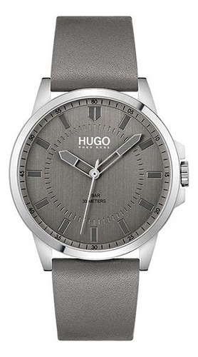 Reloj Hugo #first De Cuarzo De Acero Inoxidable Con Piel Par