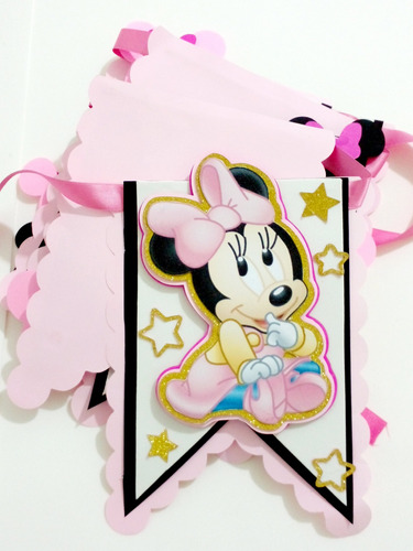 Banderín Personalizado Con Relieve - 3d - Minnie Mouse