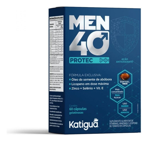 Men 40 Katigua 60 Caps (lipopeno, Selênio, Vit E E Zinco)