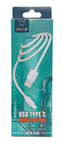 Cable Cargador 3.1a Tipo C Carga Rápida W2101 8692a