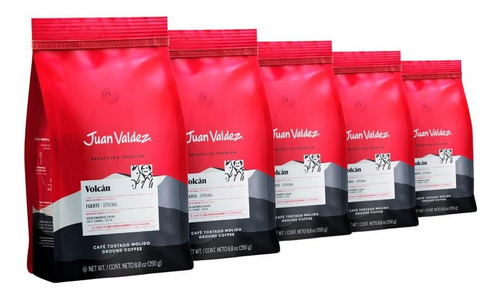 Café Moído Colombiano Juan Valdez Volcan 5 Pacotes De 250g