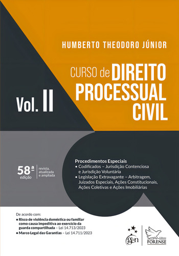 Curso De Direito Processual Civil - Vol. Ii, De Humberto Theodoro Júnior., Vol. Ii. Editorial Editora Forense, Capa Mole, Edição 58 Em Português, 2024