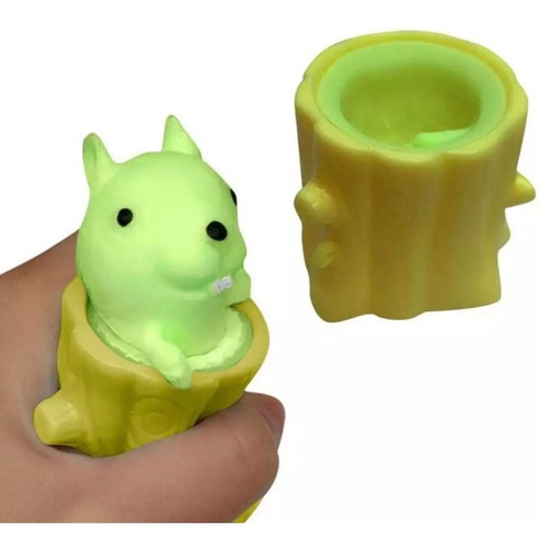 Squishy Fidget Toy Anti Stress Esquilo Verde Retorno Lento