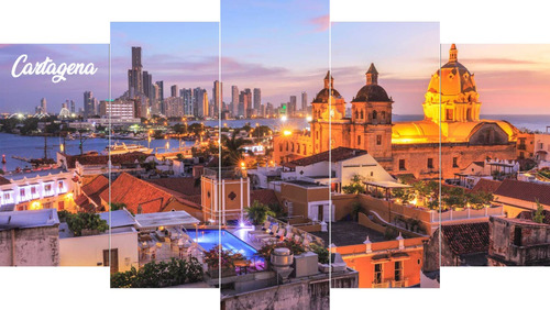 Cuadro Colombia Ciudades Cartagena Y Mas 5 Partes