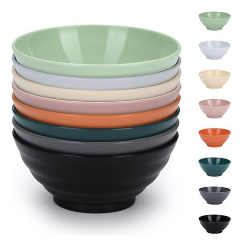 Set Bowls Plástico 8 Piezas 37oz Reutilizable Resistente Ide