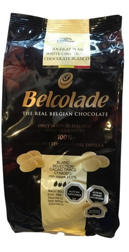 Cobertura De Chocolate Belcolade Blanco 31% Cacao
