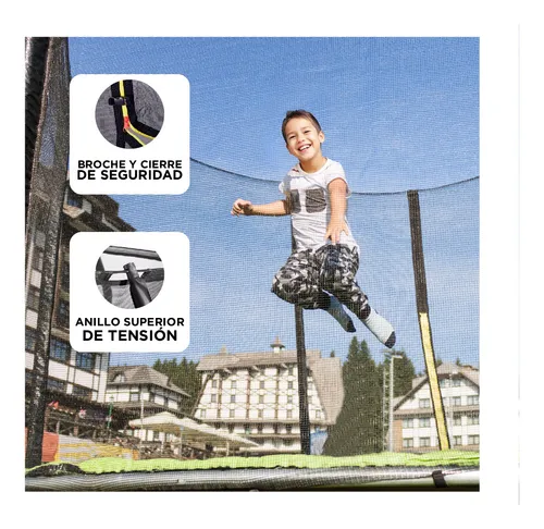 Cama Elástica 2.5m Reforzada Trampolín Con Red
