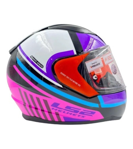 Casco Ls2 Blanco Negro Fucsia Ff353 Rapid Storm