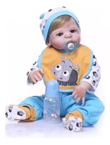 Bebe Reborn Menino 100% Silicone 57 Cm - Gael - Full