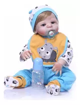 Bebe Reborn Menino 100% Silicone 57 Cm - Gael em Promoção na