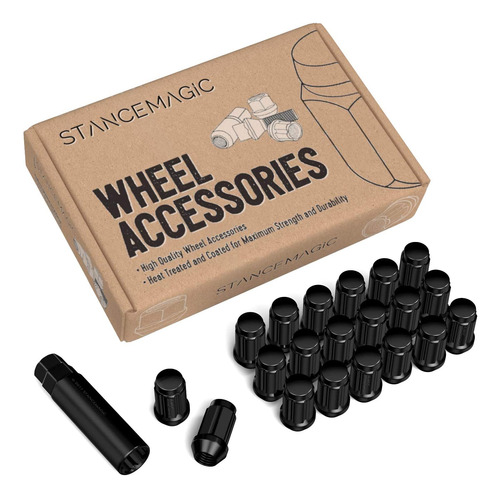 Stancemagic 20pcs Negro 12x1.25 Spline Tuner Tuercas - Extre