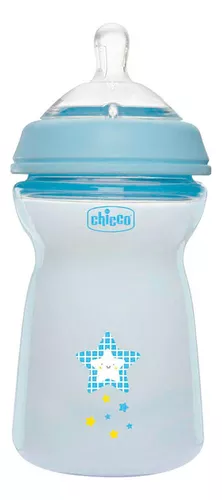 BIBERON PLASTICO T CAUCHO CHICCO ORIGINAL TOUCH AZUL 6M FLUJO RAPIDO 330 ML