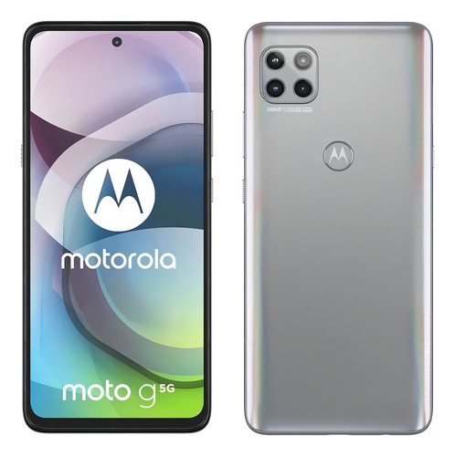 Moto G 5G Dual SIM 128 GB prata-prisma 6 GB RAM - Aceitável (Recondicionado)
