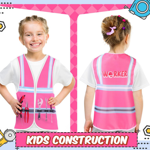 Xtinmee 2 Piezas Chaleco De Construcción Para Niños Disfraz