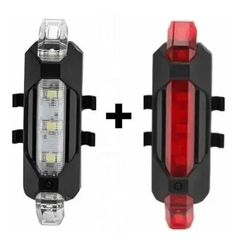 Luz Bicicleta Led Usb Recarga Delantera/trasera X 2 - Eggo!!