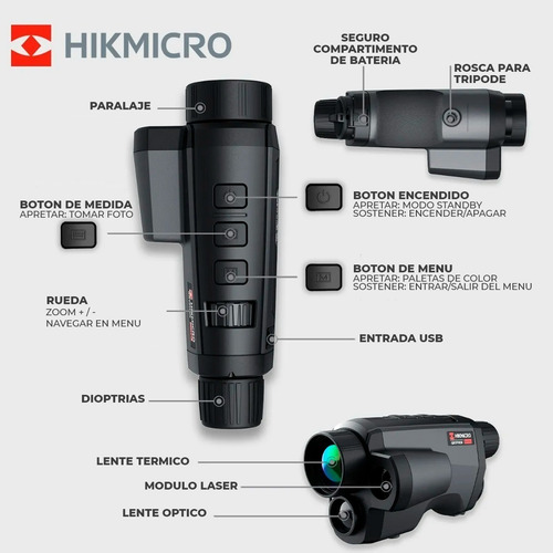 Imagen 3 de 9 de Visor Monocular Termico Hikmicro Gq50l Con Telemetro