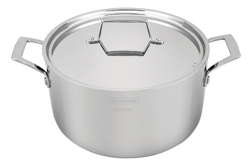 Cacerola De Acero Inoxidable Grano 25 Cm - 5,8 L Color Plateado Tramontina