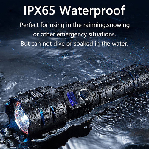 M Lámpara Táctica Recargable Impermeable Led Cob