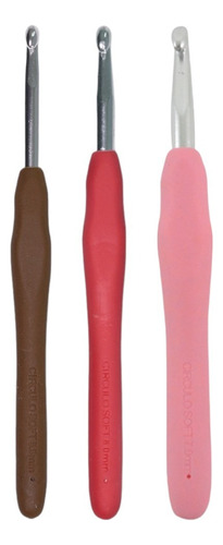 Kit 3 Agulha Círculo Crochê Soft Cabo Emborrachado
