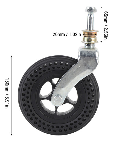 Rueda Giratoria De 6 Pulgadas, 75 Kg, De Goma Tpe, Con Sopor