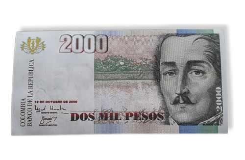 Colombia 2000 Pesos 12 De Octubre De 2000 Sin Circular