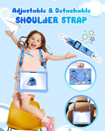 Funda Ipad Pro 11 5ª Gen M4 Diseño 3d Para Mujeres Y Niñas Azul Stit