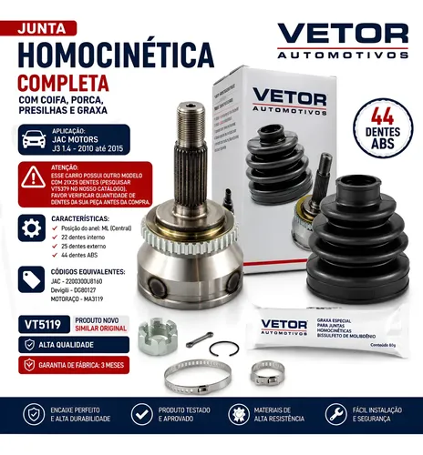 Junta Homocinética Jac J3 1.4 2010 A 2015 25 X 22 Dentes Abs