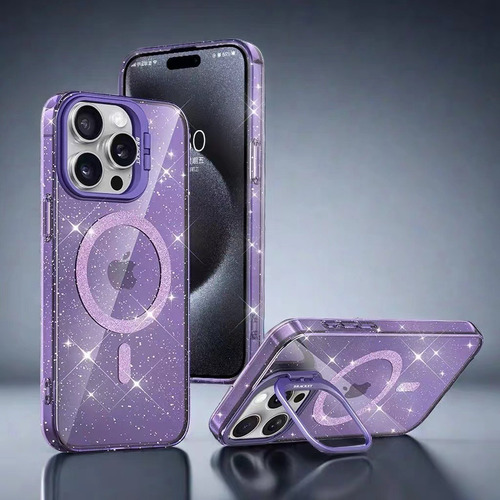 Capa De Telefone Com Glitter Magnético Para Iphone16