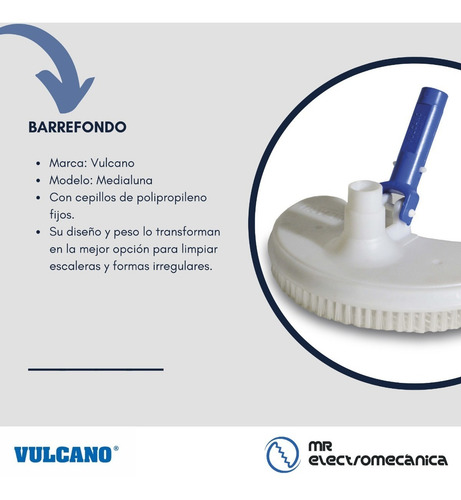 Imagen 7 de 10 de Kit Limpieza Vulcano: Barrefondo + Manguera 10 Mt. + Acople