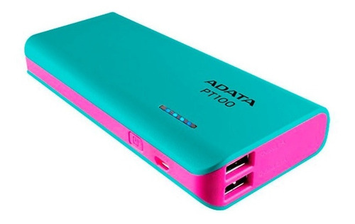 Bateria Portatil Adata Power Bank Pt100 Azul & Rosa