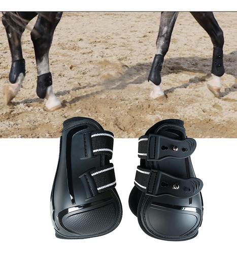 1 Par De Botas Fetlock Para Tendón De Pata Trasera Negra L