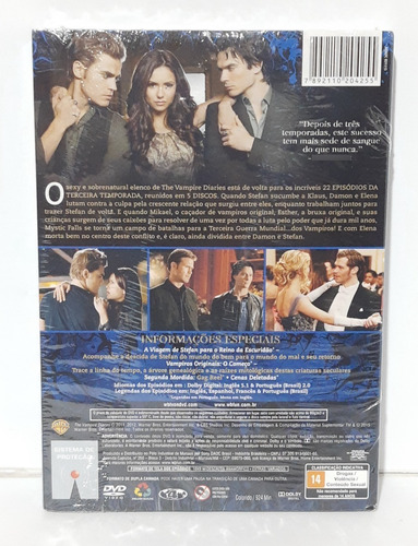 Dvd The Vampire Diaries 3a Temporada - Original E Lacrado