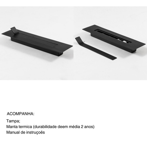 Queimador 30 Cm Para Lareira Ecológica Portátil Preto Capacidade do tanque de combustível 1 L