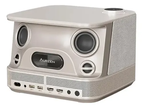 Projetor Aurzen Boom 3 Dourado Full HD 4K WIFI Bluetooth Som 36W