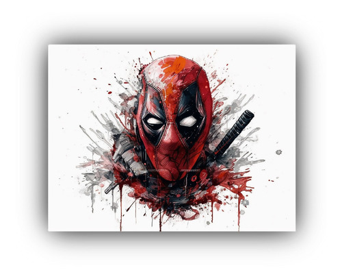 Arte De Pared Fan Art Dead Pool Ryan Reynolds 45x30cm