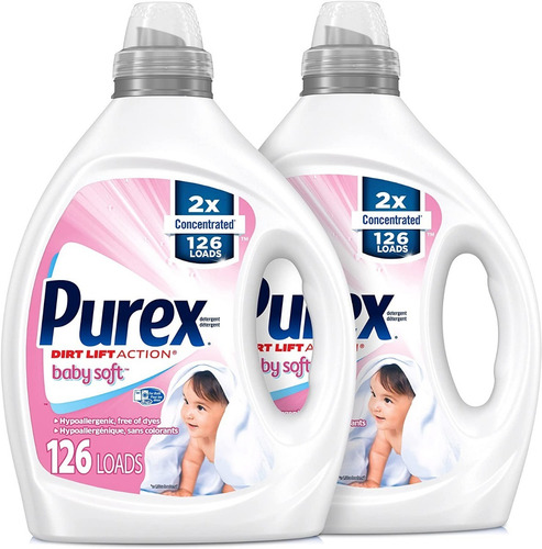 Detergente Líquido Jabon Purex Para Ropa De Bebés 2 Uds 252