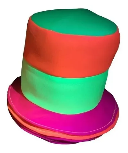 comprar Galera Tricolor Fluo Tela Jersey X 4 Gorros Cotillon Carioca