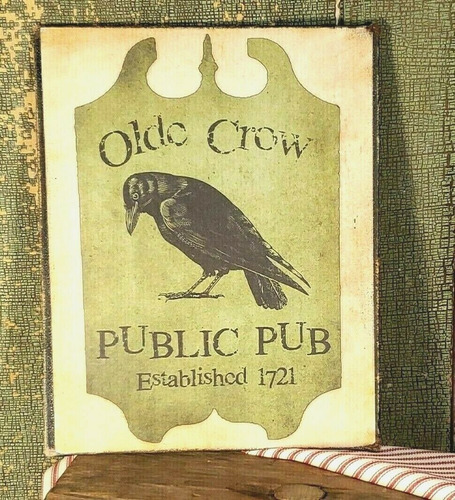 Vintage Colonial Style Olde Crow Public Pub 1721 Beer Bar 