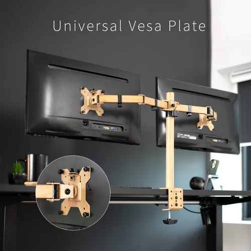 Soporte De Escritorio Para Doble Monitor Vivo Stand-v002-wd