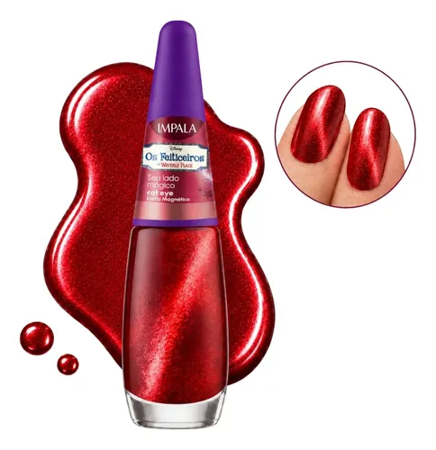 Esmalte Impala Disney Channel Cat Eye Seu Lado Mágico Unha Vermelho