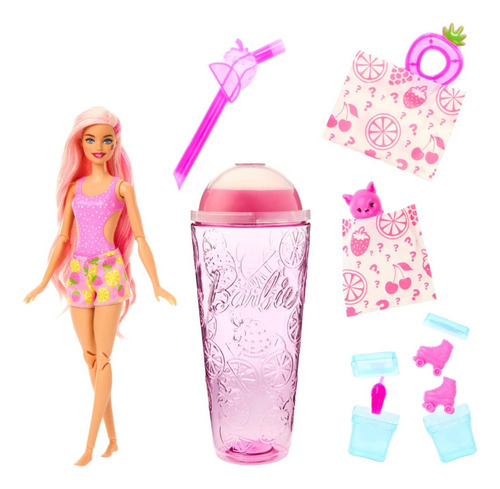 Barbie Pop Reveal Fresa Incluye Vaso Barbie Ropa Y Mascota