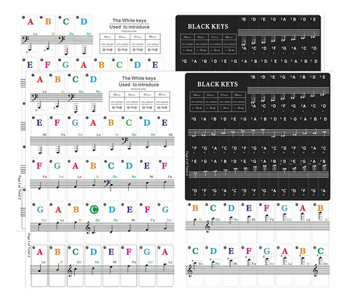 Pegatinas Electrónicas Para Piano Y Teclado, 2 Juegos