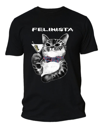 Drink Felinista - Camiseta 100% Algodão
