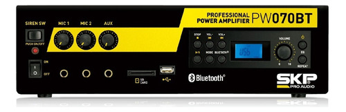 Amplificador de sonido ambiental Skp de 3 canales y 80 W, color negro
