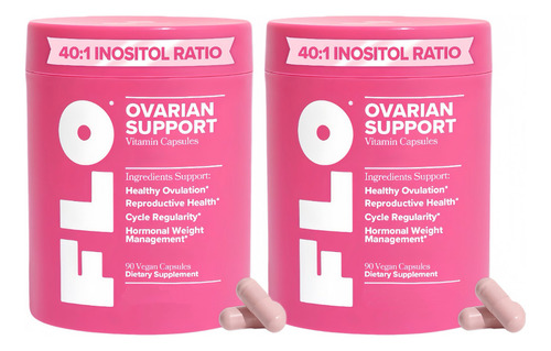 Elfleaf Flo Female Hormone Balance 90 Cápsulas, Suplemento De Inositol Con Ácido Fólico,dim, Inositol Y D-thioinositol 2pcs