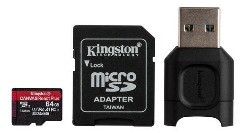 Tarjeta Memoria Kingston Canvas React Kit 64gb + Microsdxc