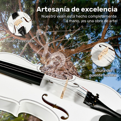 Violin 4/4 Incluye Arco Brea Estuche Acustico Blanco