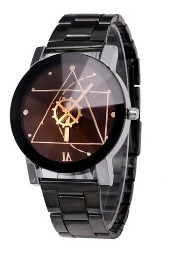 Reloj Hombre Cuarzo Acero Inoxidable Analogico Fs Negro