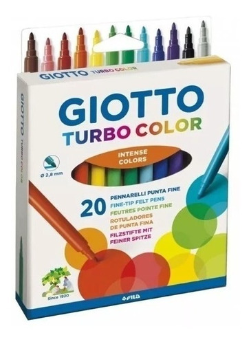 Marcadores Fibras Giotto Turbo Color X20 Colores Mp Adrogue